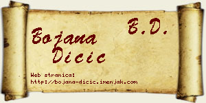 Bojana Dičić vizit kartica